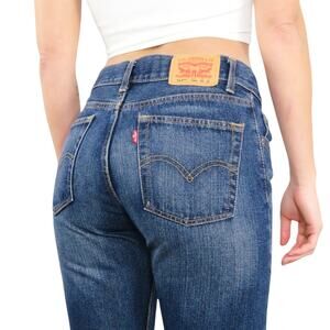 Levi's 514 Slim Straight Leg High Rise Dark Wash Mom Jeans 28"